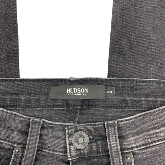 Hudson Barbara Super Skinny Washed Black Denim Ankle Jeans Size 23 NWOT - Picture 3 of 6